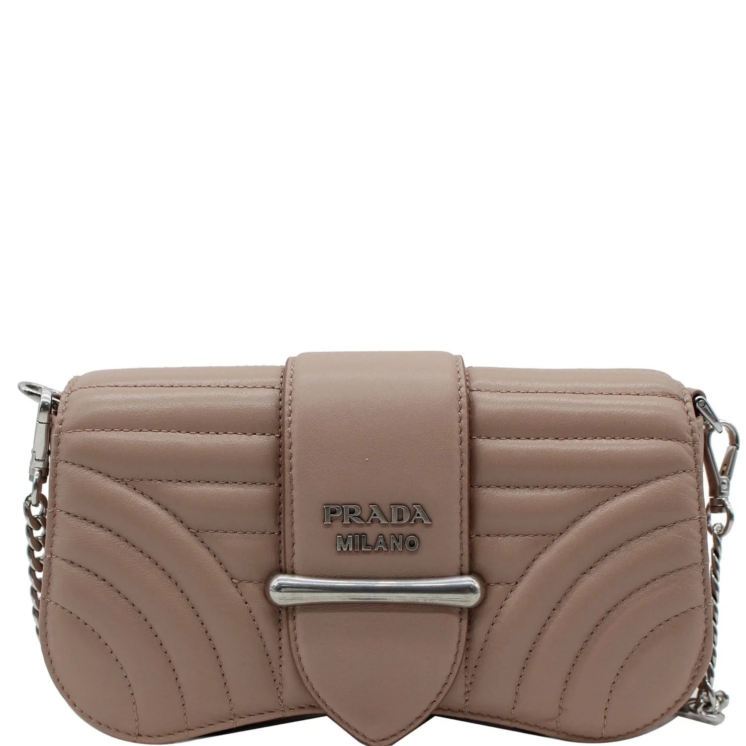 Prada — Prada Mini Sidonie Diagramme Chain Nude — Handbag — resale