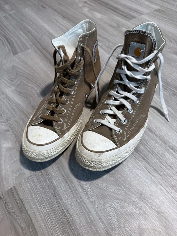 Converse — Scuffed Carhartt WIP X Converse Chuck 70 — Sneaker — resale