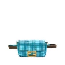 Fendi — Fendi Joshua Vides Mini Gingham Convertible Baguette Satchel — Handbag — resale