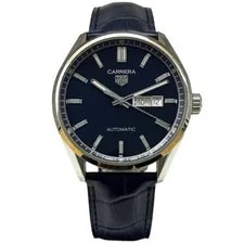 Tag Heuer — TAG Heuer Carrera Day Date 41mm WBN2012 Blue Dial Leather Strap Caliber 5 Automa — Watch — resale