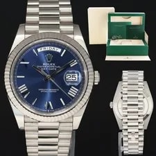 Rolex — 2021 NEW Rolex 40 White Gold President Day Date Blue Roman 228239 Box — Watch — resale