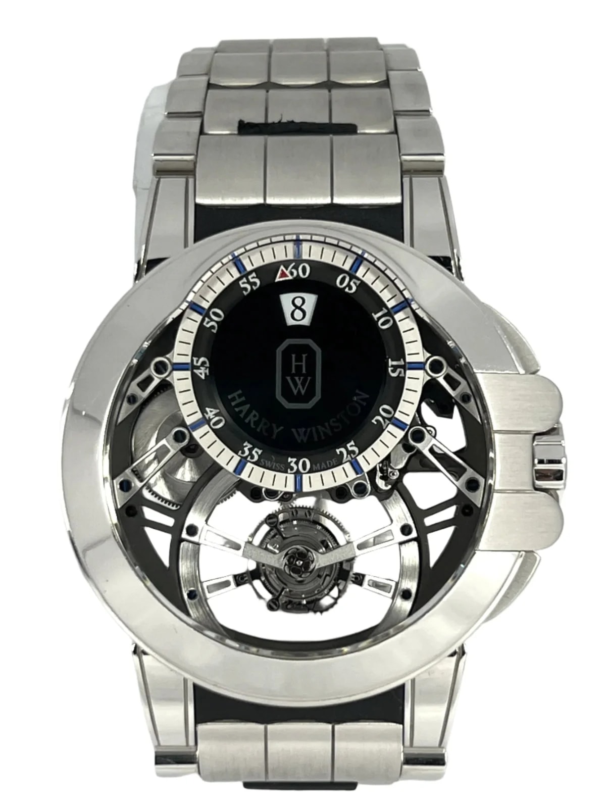 Worldofluxuryus — Harry Winston Ocean Tourbillon Jumping Hour White Gold — Watch — resale