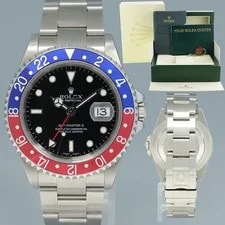 Rolex — 2004 Rolex GMT-Master II Pepsi 40mm Steel 16710 NO Holes Black Box — Watch — resale