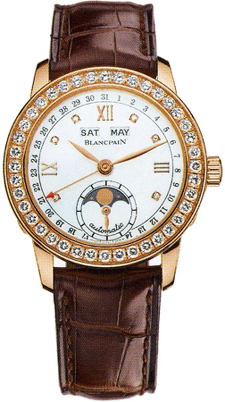 Worldofluxuryus — Blancpain Leman Moon Phase 18K Rose Gold — Watch — resale