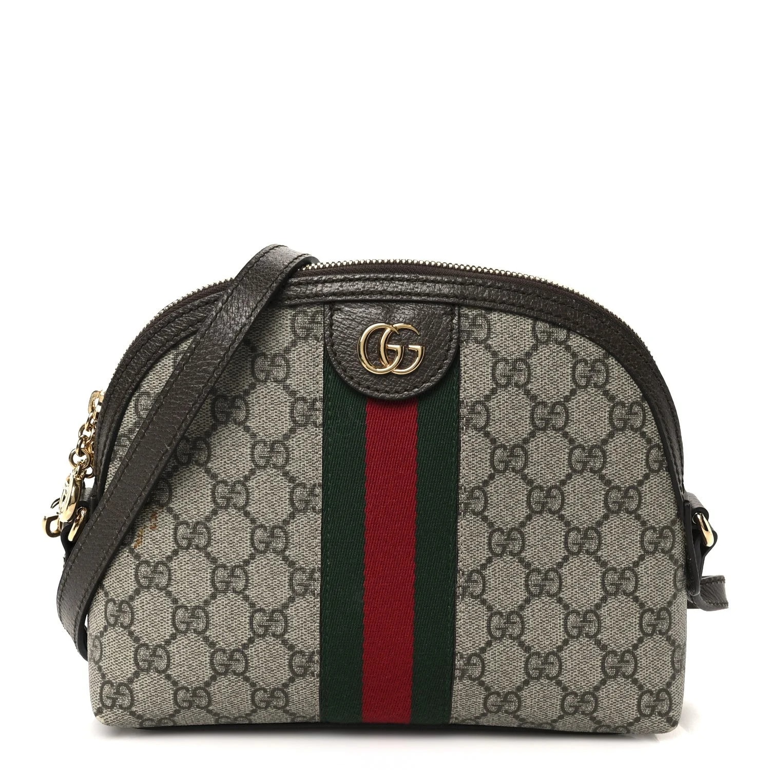 Gucci — Textured Dollar Web Small Ophidia GG New Acero — Handbag — resale