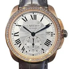 Cartier — Cartier Calibre de 38mm WF100013 Silver 18K Pink Gold Automatic #OK257 — Watch — resale