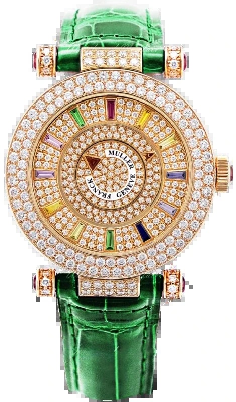Worldofluxuryus — Franck Muller Double Mystery Ronde 18K Rose Gold & Diamonds Lady's — Watch — resale