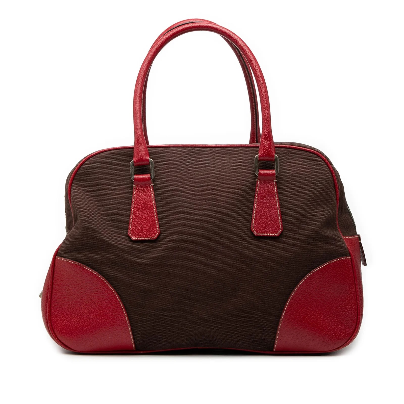 Prada — Cinghiale Trimmed Canapa Bauletto — Handbag — resale