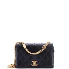 Chanel — Chanel Logo Enamel Full Flap Bag Quilted — Handbag — resale