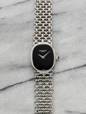 Patek Philippe — 1970s Patek Philippe Ellipse 4266/905 18K White Gold Manual Onyx Dial 22x26mm — Watch — resale