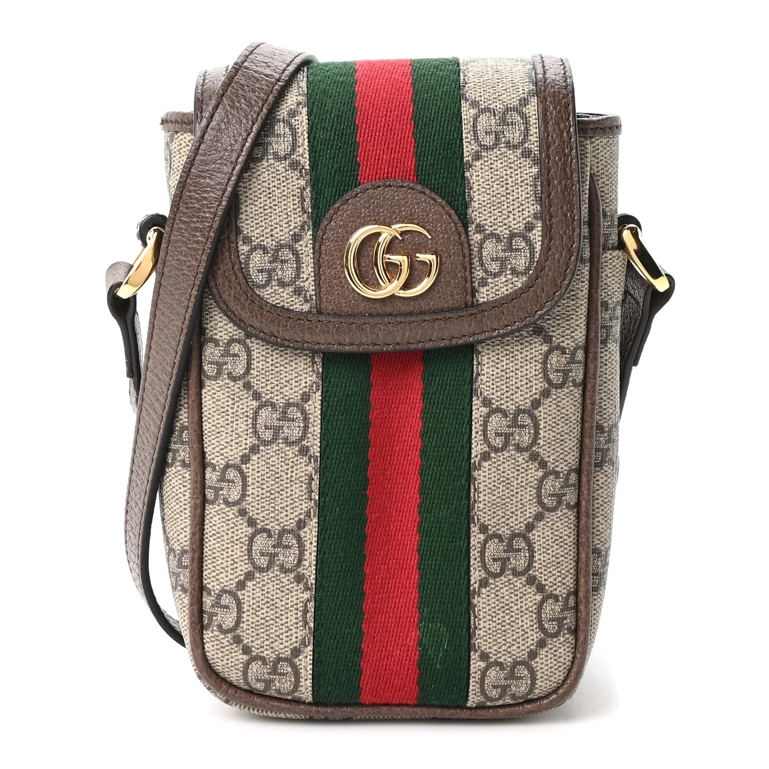Gucci — Web Ophidia Phone Crossbody New Acero — Handbag — resale