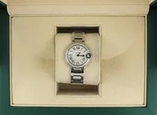 Cartier — Cartier Ballon Bleu W4BB0015 White Roman Diamond Bezel SS Bracelet 28mm — Watch — resale