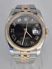Rolex — Rolex Datejust 36 116231 Black Roman (Sunbeam) Dial on Jubilee With Box — Watch — resale