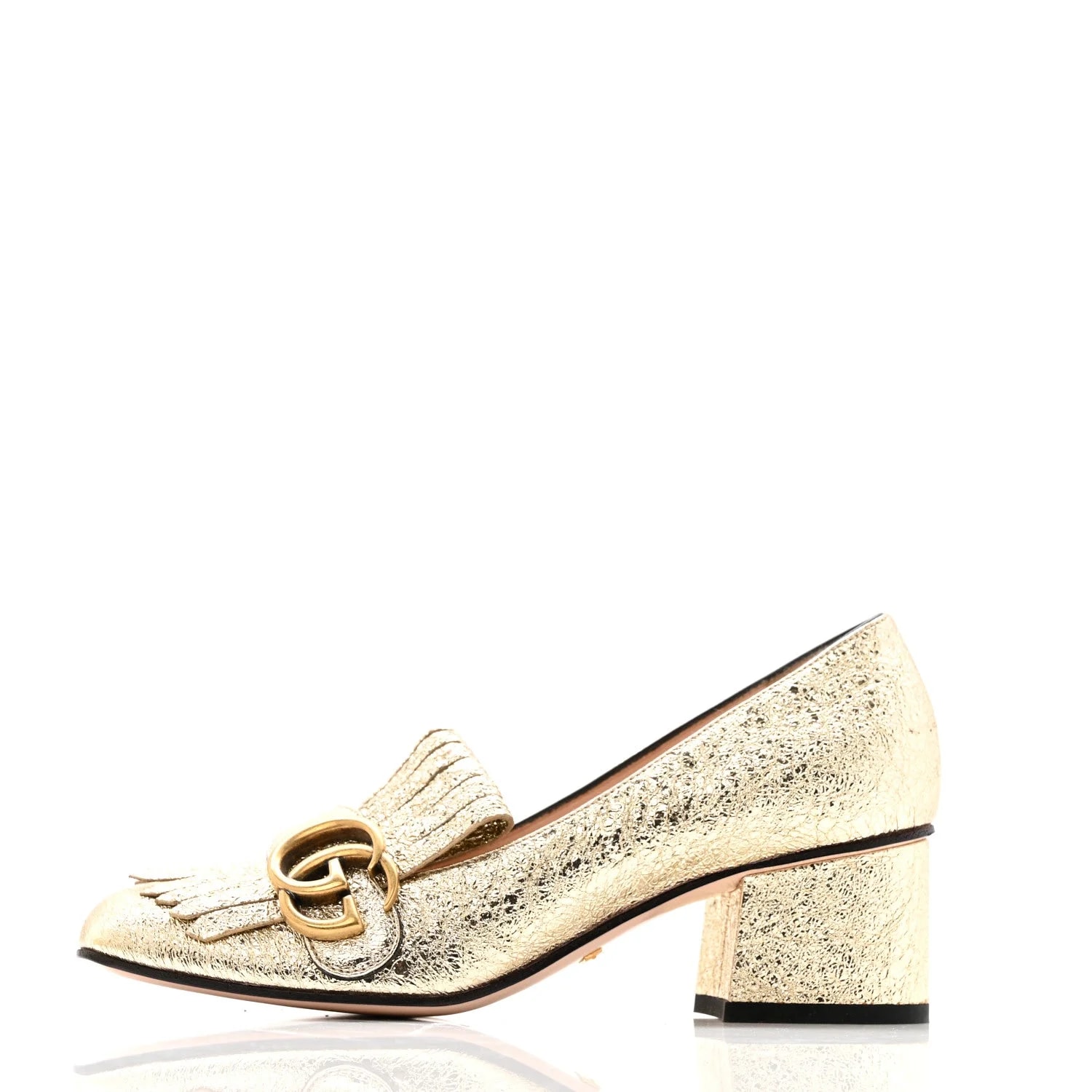 Gucci — Galassia GG Marmont Fringe 50mm 35 Platino — Designer Shoe — resale