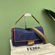 Fendi — Fendi Baguette Large Fabric Crossbody - Very Good #NWHN4N — Handbag — resale