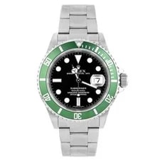 Rolex — Rolex Submariner Date Kermit Stainless Steel Black Dial 40mm 16610LV — Watch — resale