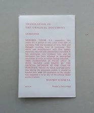 Tudor — Tudor International Warranty Translation Booklet - 584.07.5Y — Watch — resale