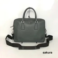 Prada — Prada Briefcase 2WAY Triangle Logo Triangle Plate A — Handbag — resale