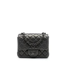 Chanel — Chanel Square Classic Single Flap Crossbody Dark — Handbag — resale