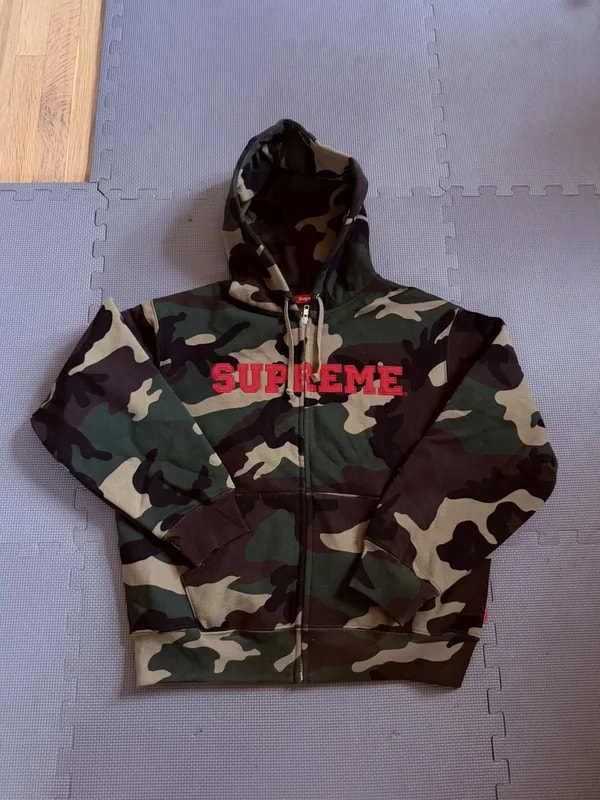 Supreme — Supreme Collegiate Applique Zip Up Hooded Sweatshirt — Handbag — resale