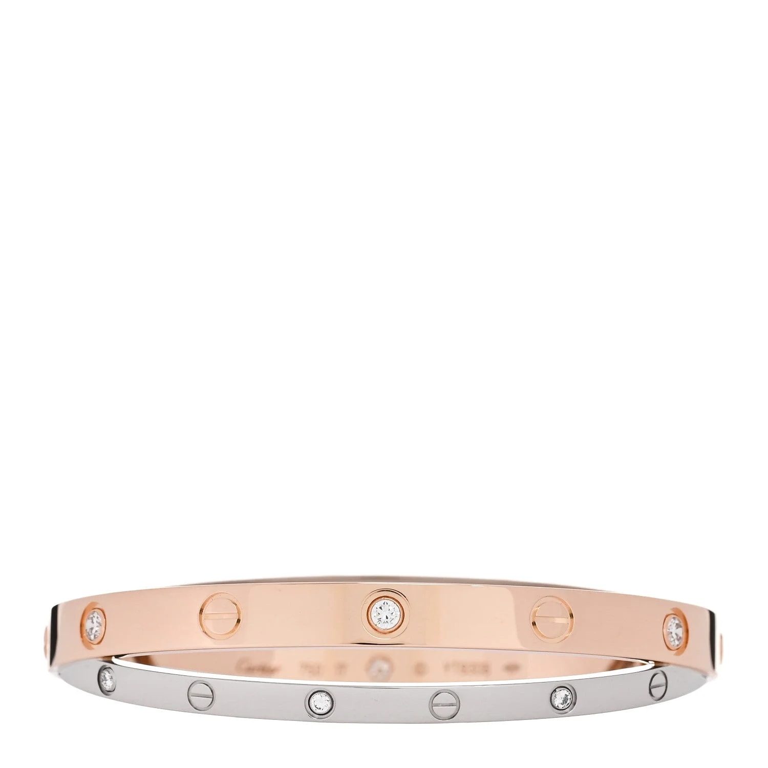 Cartier — 18K White Gold 12 Double Love Bracelet 17 — Jewelry — resale