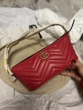 Gucci — NEW Gucci GG Marmont Small Chevron Zip Top 739166 — Handbag — resale