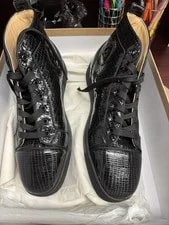 Christian Louboutin — Christian Louboutin Louis Orlato Flat Reptile High-Top Sneakers — Sneaker — resale