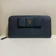 Prada — Prada Long Wallet Ribbon Round Zipper From Japan — Handbag — resale