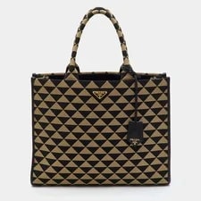 Prada — Prada Triangolo Symbole Large BlackBeige and — Handbag — resale