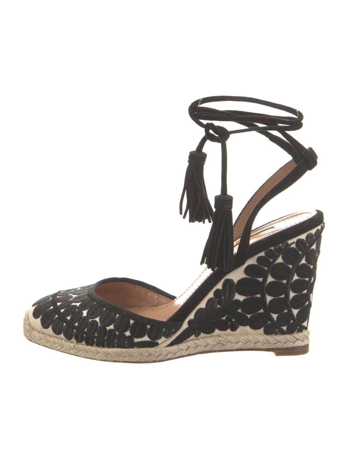 Aquazzura — Tassel Accents Slingback — Designer Shoe — resale