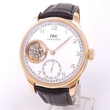 IWC — IWC Portuguese Tourbillon 18k Rose Gold Leather Manual Silver IW546302 — Watch — resale