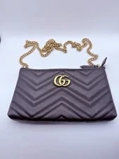 Gucci — Gucci GG Marmont Mini Matelasse Chevron Zip Chain Strap — Handbag — resale