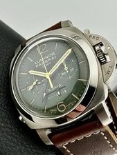 Panerai — Panerai Luminor 1950 Chrono Monopulsante GMT Titanio 8 Days Green 44mm PAM00737 — Watch — resale