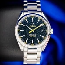 Omega — Omega Seamaster Aqua Terra James Bond 231.10.42.21.03.004 Steel Blue Box Papers — Watch — resale