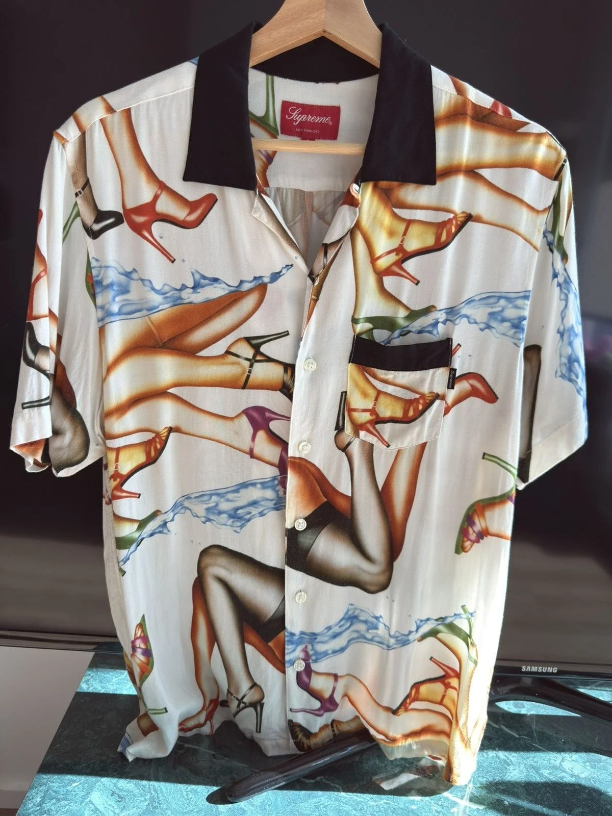 Supreme — Supreme Legs Heels Rayon Shirt — streetwear — resale