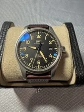 IWC — IWC Pilot's Mark Xviii Titanium Black Dial Date Brown Leather Strap — Watch — resale