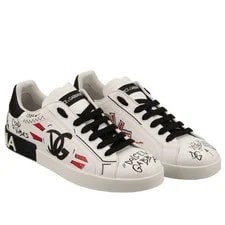 Dolce & Gabbana — Dolce & Gabbana Portofino Graffiti DG Logo Low Top 44 — Sneaker — resale