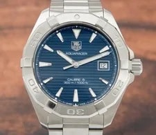 Tag Heuer — Tag Heuer Aquaracer Caliber 5 WAY2112-0 Stainless Blue Dial Automatic — Watch — resale
