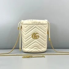 Gucci — Gucci GG Marmont Mini Bucket Matelasse V-Quilted Chain — Handbag — resale
