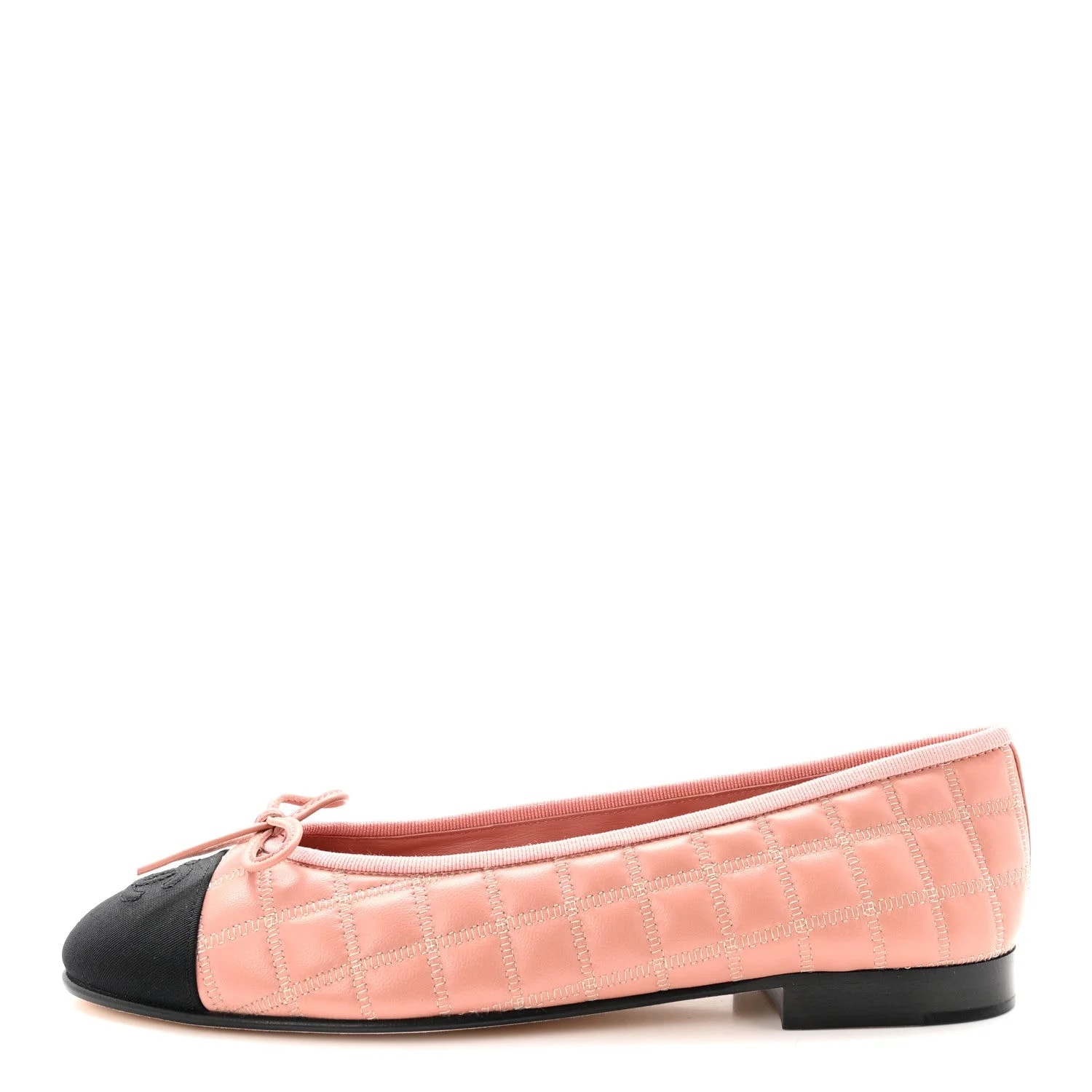 Chanel — Embroidered Grosgrain Cap Toe Ballerina 38.5 Dark — Designer Shoe — resale