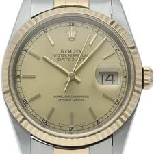 Rolex — Rolex Datejust 16233(U) K18YG/Stainless Steel mensWatch Champagn... — Watch — resale