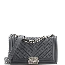 Chanel — Chanel Boy Flap Chevron Wrinkled Old Medium — Handbag — resale