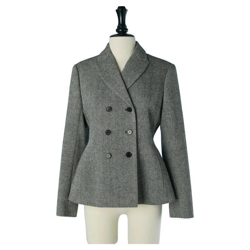 Dior — Double Breasted Bar Jacket With Chevron Pattern Christian — Clothing — resale