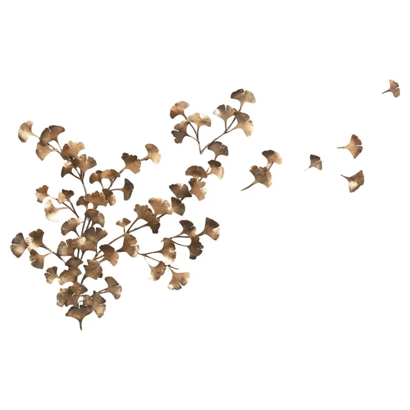 Ginkgo Wall Sculpture in Aged Gold — decorative_object — resale