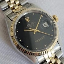 Rolex — Rolex Oyster Perpetual Date Ref 1500 35mm 14k SS 1970s Automatic RA624 — Watch — resale