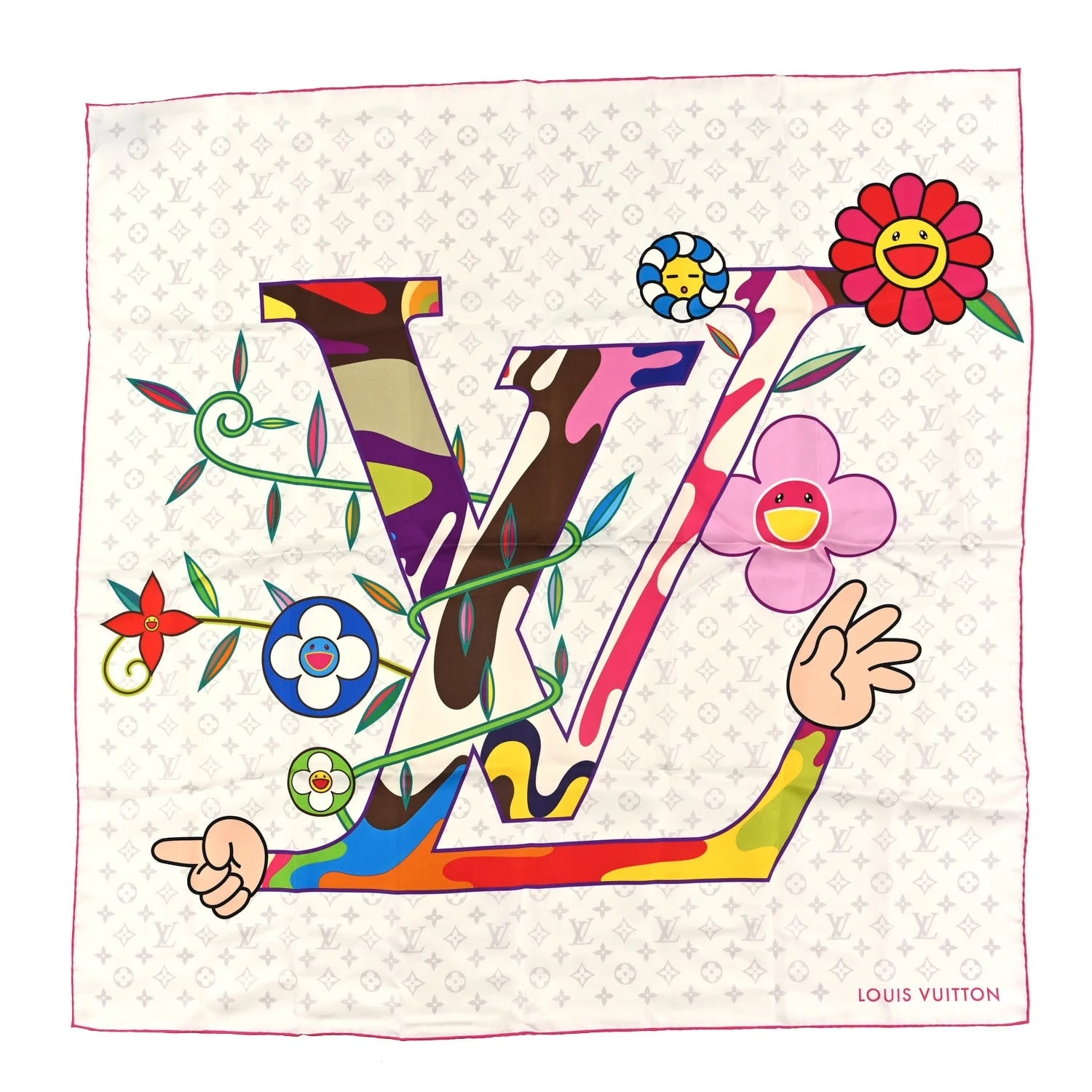 Louis Vuitton — X TM Superflat Square 90 Scarf — Accessory — resale