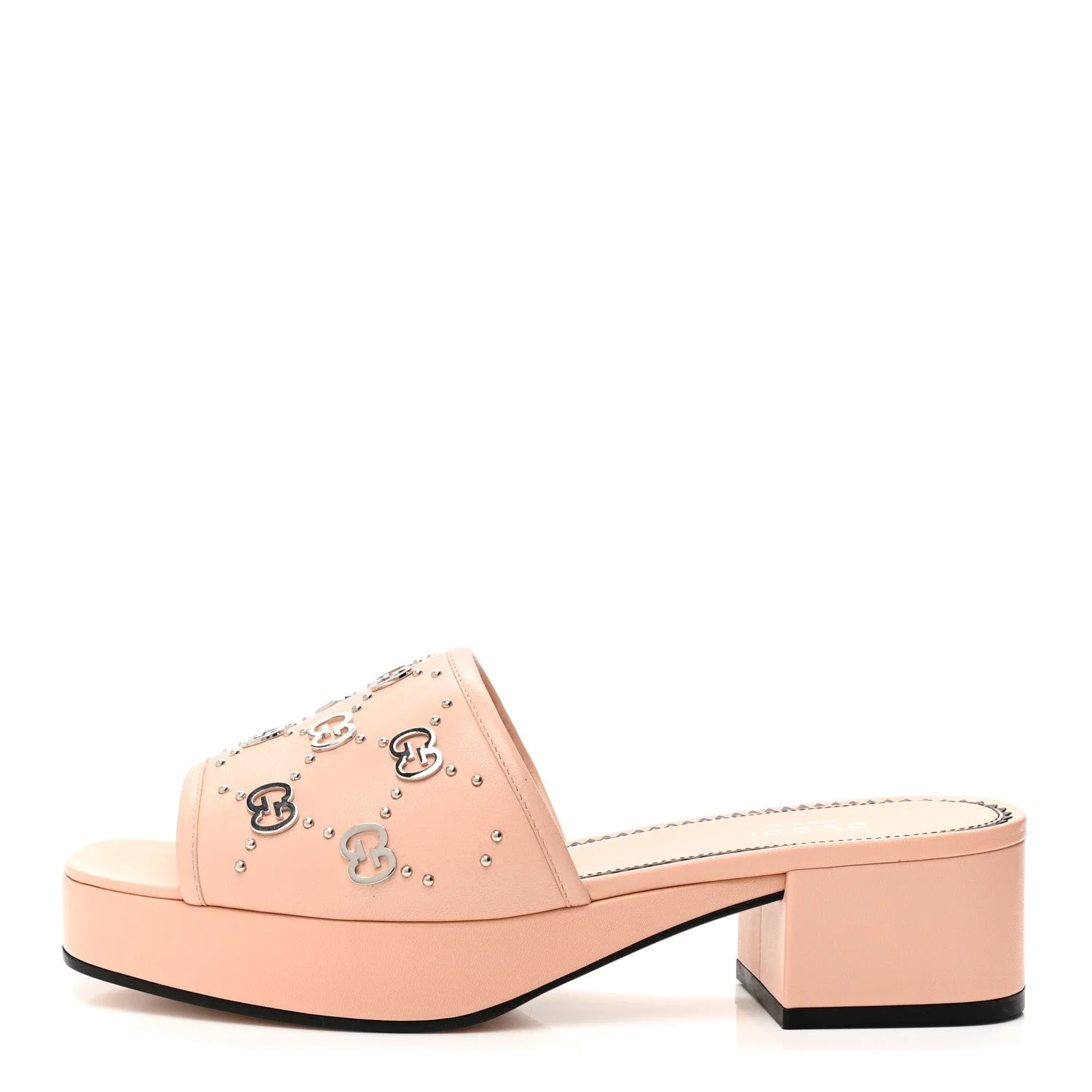Gucci — Malaga Kid Interlocking G Studs 25/50mm Platform 37.5 Perfect — Designer Shoe — resale