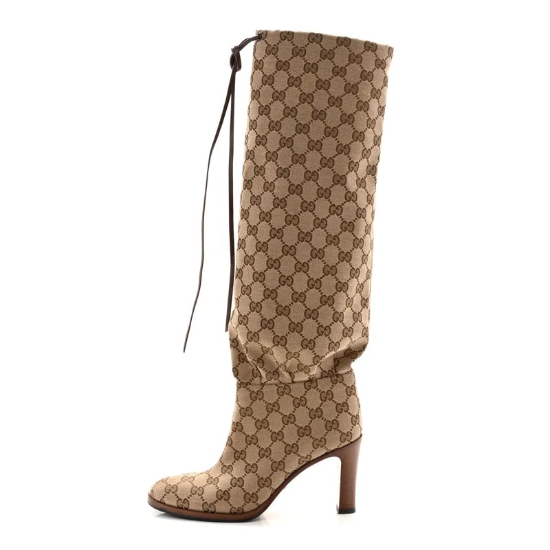 Gucci — Monogram Malaga Kid Lisa Mid — Designer Shoe — resale