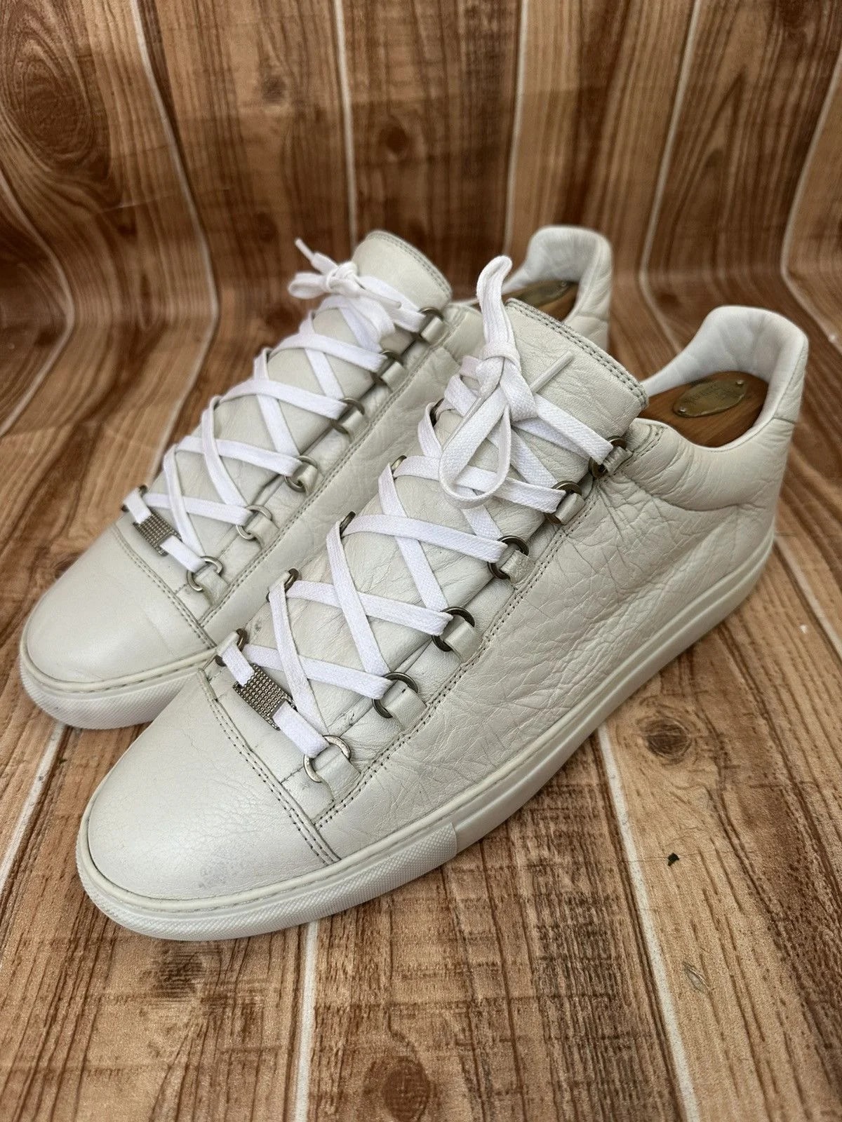 Balenciaga Arena Cracked Lowtop Sneaks