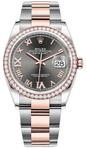 Worldofluxuryus — Rolex Datejust Oystersteel Stainless Steel & 18K Rose Gold & Diamonds Lady's — Watch — resale